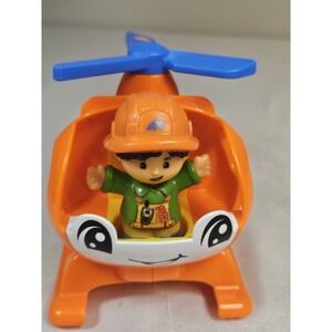 Fisher Price Little People Orange Helicopter Vehicle Toy